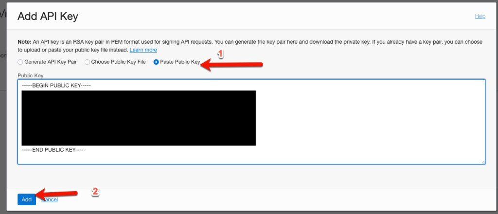 Add API Key to Oracle Cloud