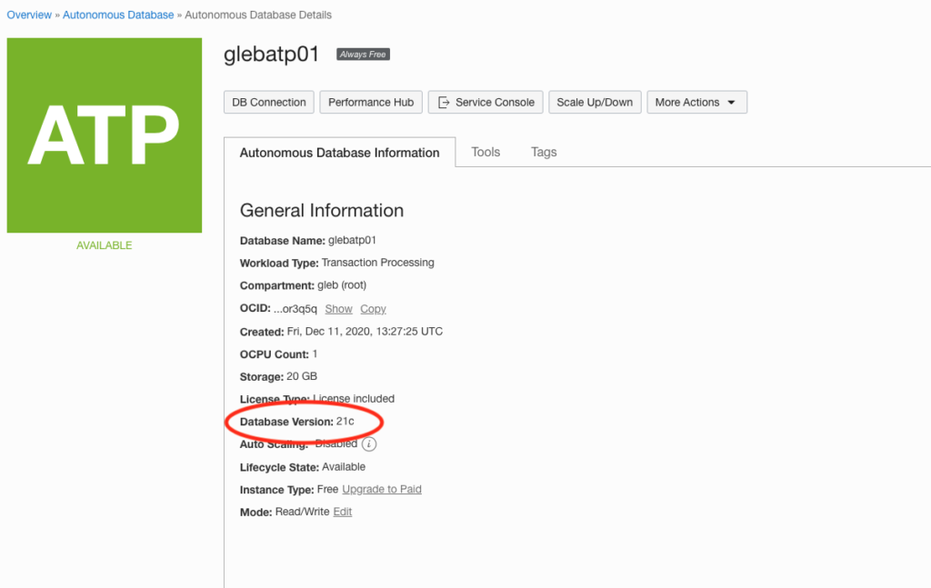 Now Available: Oracle Autonomous 21c