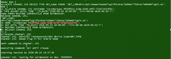 RMAN Point-in-Time Restore with Veeam Plug-in for Oracle RMAN on ExaCC